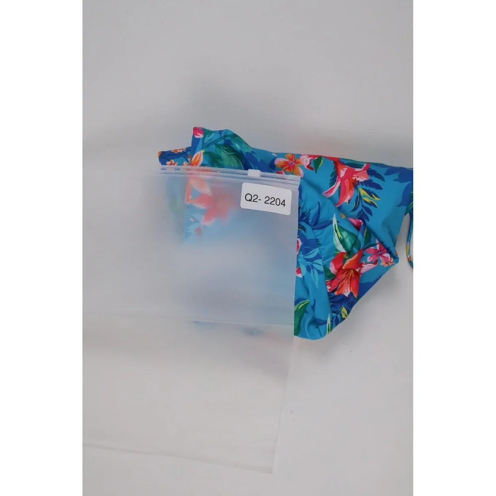Yonique Tankini Top Halter Floral Blue Tropical Medium NWT